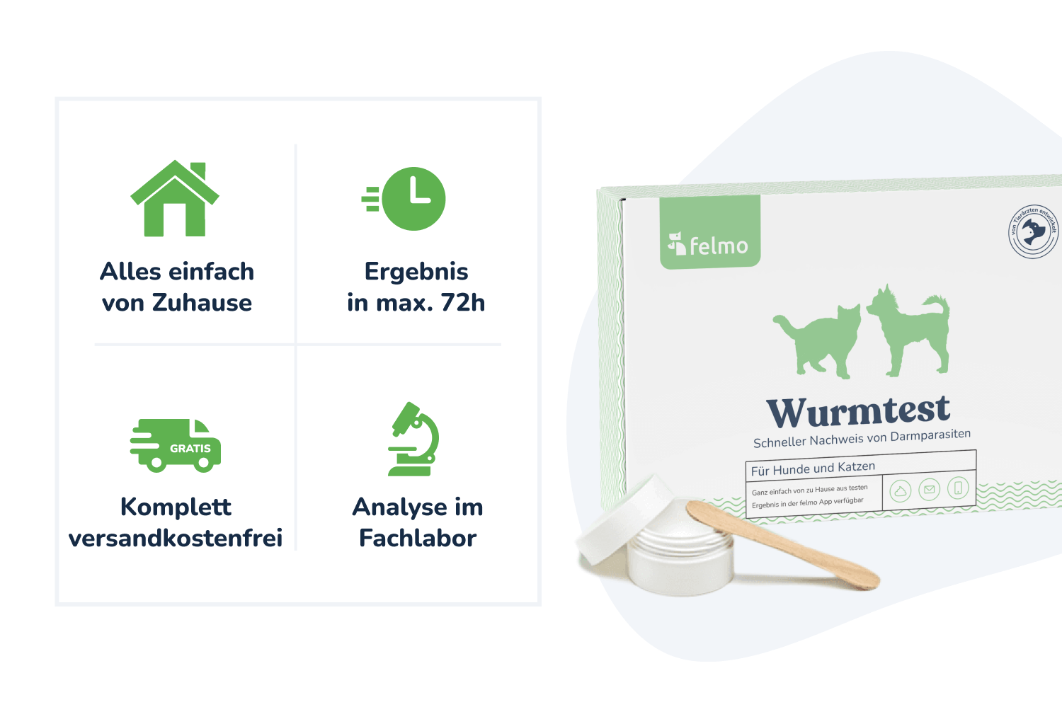 3 x felmo Wurmtest für zuhause felmo